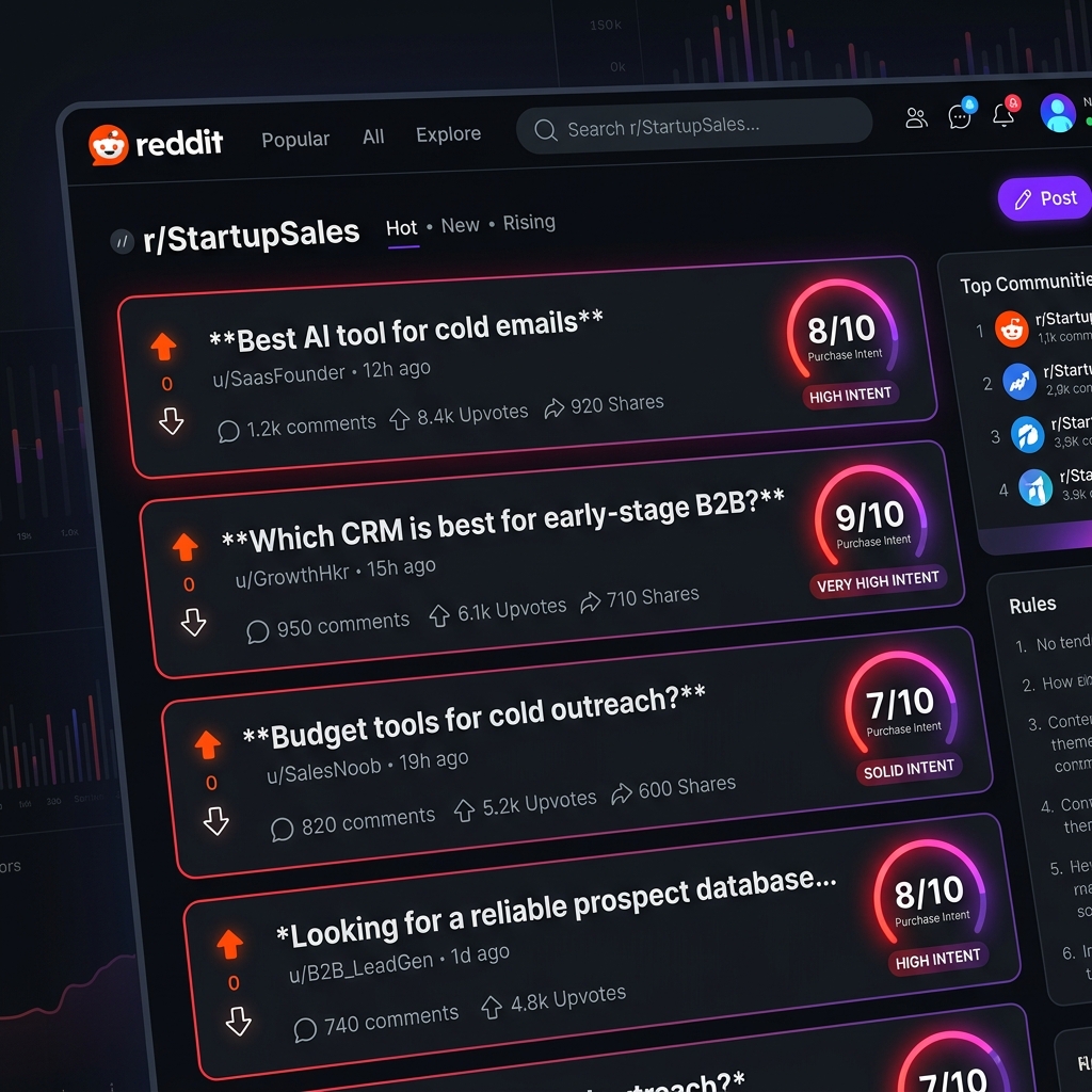 Reddit AI opportunity scanner with purchase intent scores